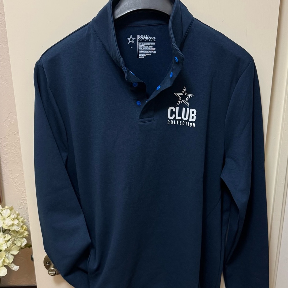 Dallas Cowboys NFL Club Collection Pullover High Collar Snap Button Size L - Picture 5 of 14